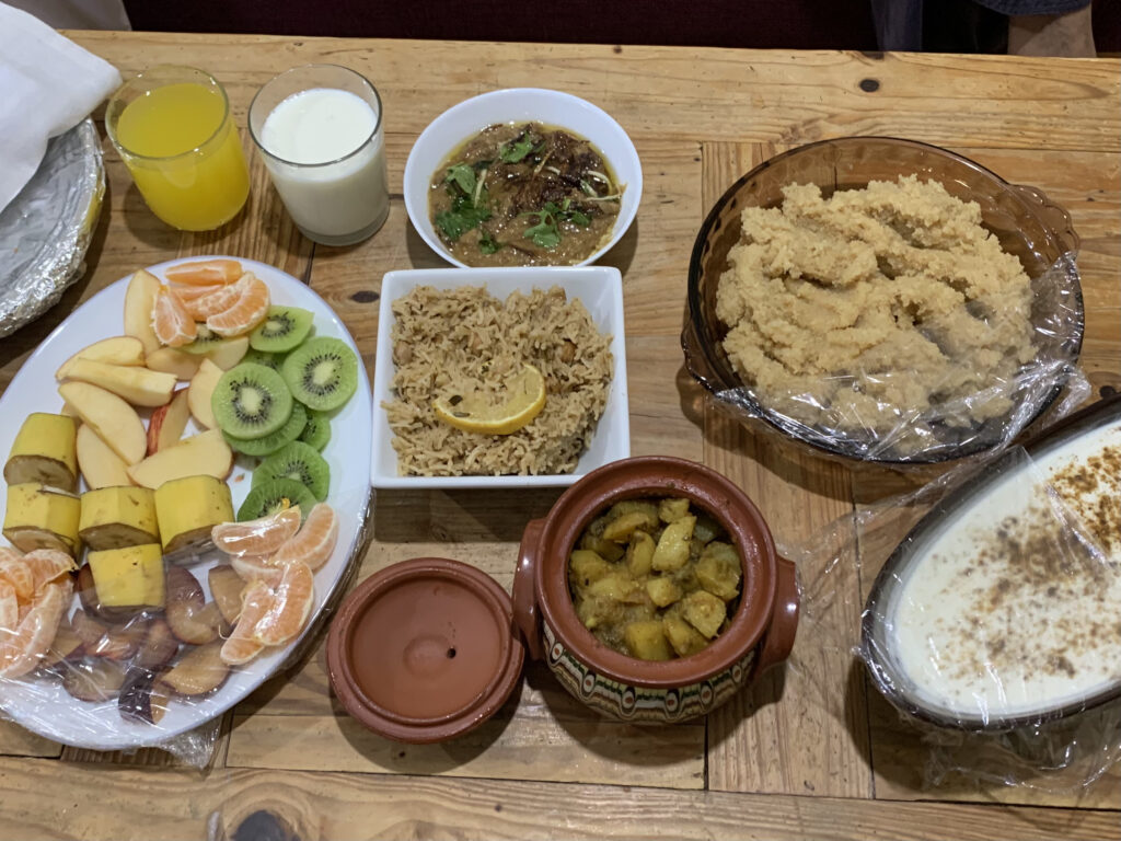 A picture of the food prepared for the occasion for the get together in August