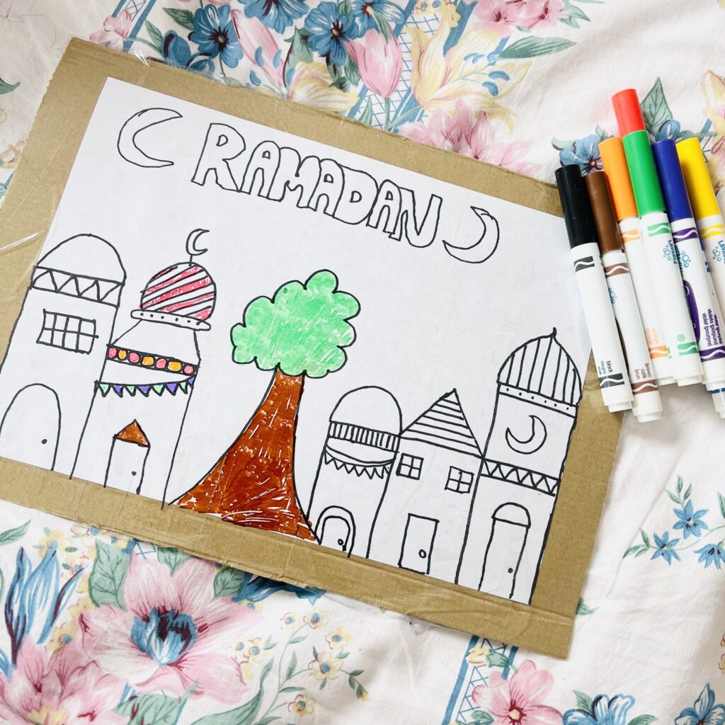 Ramadan colouring board